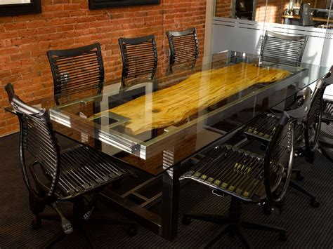 Ceiling mics are ideal when cluttering a conference table is not an option. Handmade Conference Table by Where Wood Meets Steel | CustomMade.com