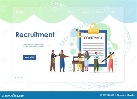 Recruitment Vector Website Landing Page Design Template Stock Vector