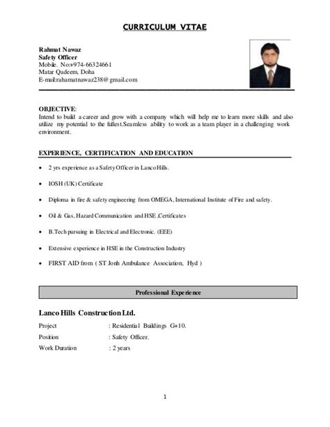 It is more emphasized on your skills and ability. Image result for safety officer resume | Best resume format, Resume, Job resume format
