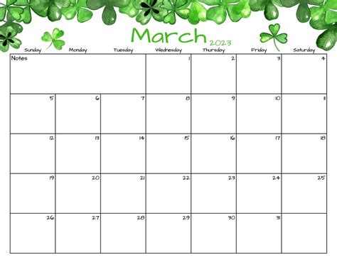 Fillableeditable March Calendar March 2023 Printable Etsy Calendar