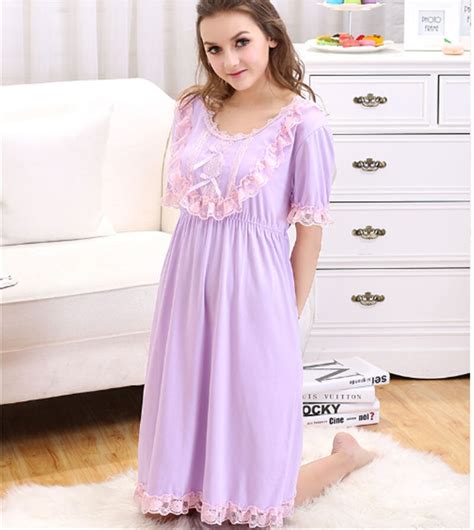 2018 Modal Free Shipping Europe Style Nightgown Princess Nightdress