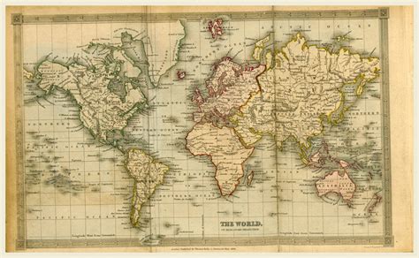 Map Of The World 1836 19th Century Posters And Prints By Anonymous
