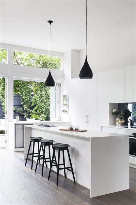 Check out our kitchen decor accent selection for the very best in unique or custom, handmade pieces from our shops. Picture Of aesthetic white kitchen with several black ...