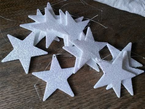 Glitter Star Ornaments White Glitter Stars Mini Christmas Tree