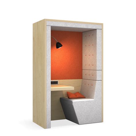 Phone Booth With Integrated Seat Table Power And Lighting