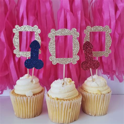 friends themed bachelorette party penis cupcake toppers etsy