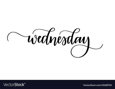 Wednesday Cute Modern Calligraphy Word Royalty Free Vector