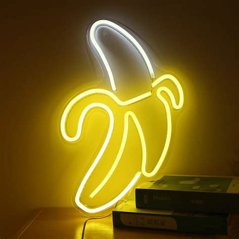 2020 Acrylic Neon Sign Banana Shaped Neon Signs Led Neon Light Art Wall