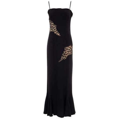 Alexander Mcqueen Givenchy Couture Black Leopard Lace Evening Dress