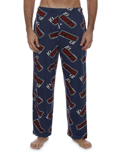 Mens Fun Pants Lounge Pajama Pants Boxers Adult Sleepwear Beer Navy Size Medium
