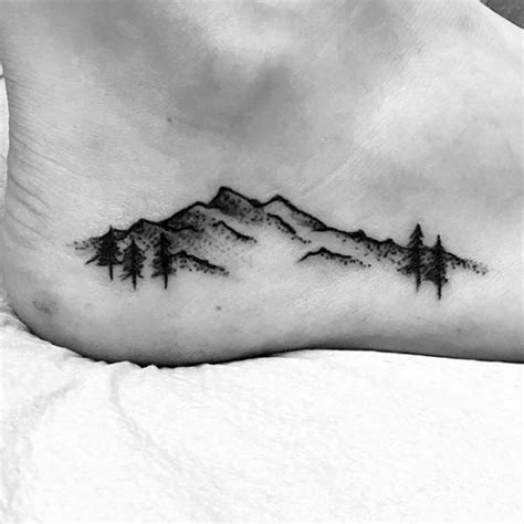 50 Minimalist Mountain Tattoo Ideas For Men Outdoor Landscape Designs