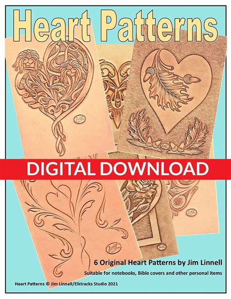 Heart Patterns For Leather Carving By Jim Linnell Etsy