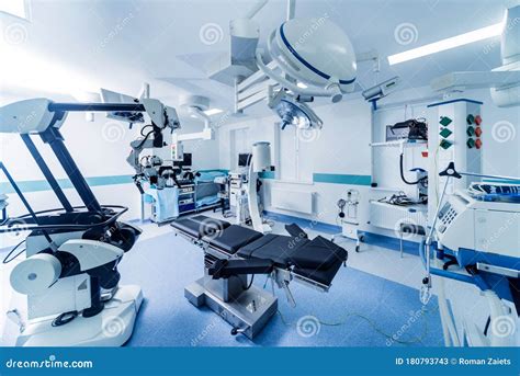 Modern Equipment In Operating Room Medical Devices For Neurosurgery