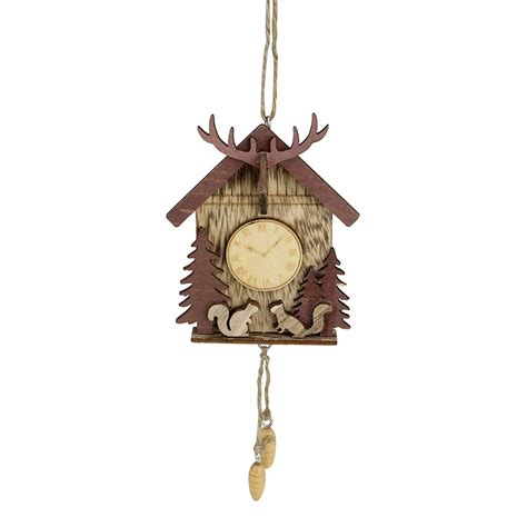 Midwest Cbk H9 Christmas Cuckoo Clock Wood Ornament 3×375in 156480