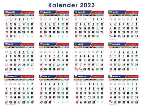 Download Template Kalender 2023 Psd Cdr Lengkap Vuiral