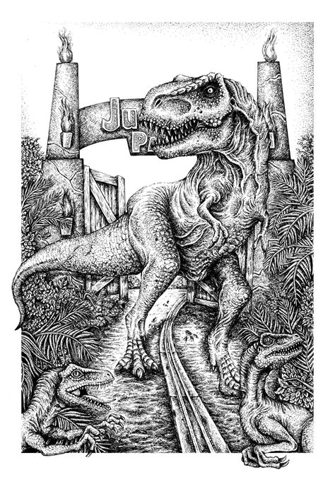 Jurassic Park Print Matt Chamberlain Illustration