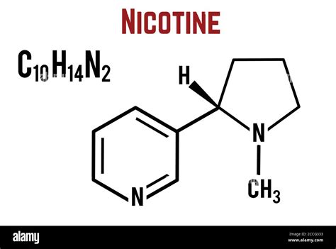 Formule Chimique Structurale Moléculaire De Nicotine Sur Fond Blanc