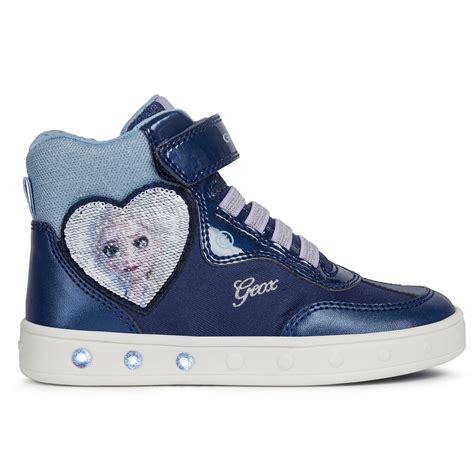 Geox Skylin Girl Frozen Shoes High Top Blue Elsa Lauries Shoes