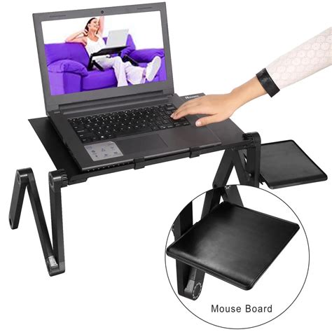 Aluminum Adjustable Laptop Desk Ergonomic Portable Tv Bed Lapdesk Tray