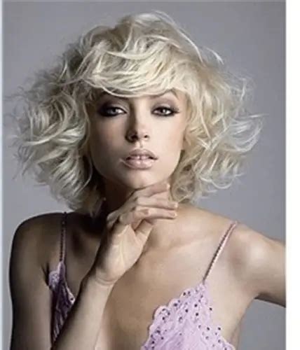 0003393 Fashion Wig New Sexy Women S Short Platinum Blonde Curly Wigs
