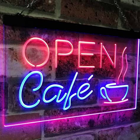 Café Open Coffee Kitchen Decoration Bar Beer Dual Color Led Neon Sign