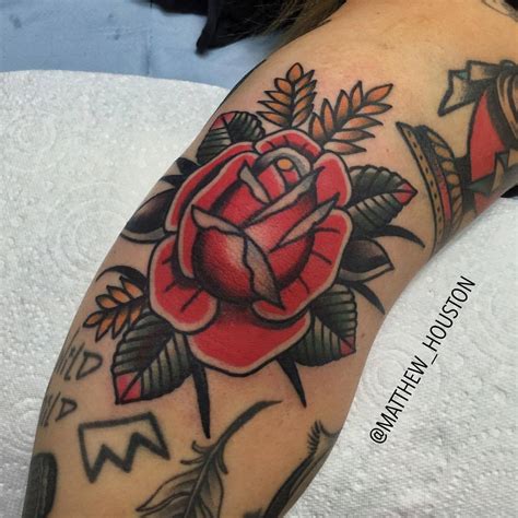 Rose Elbow Tattoo Traditional Best Tattoo Ideas