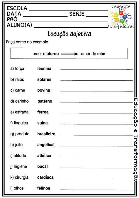 Adjetivo Atividade De Língua Portuguesa Para Trabalhar Os Adjetivos