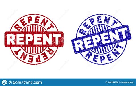 Grunge Repent Textured Round Watermarks Stock Vector Illustration Of