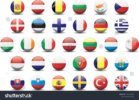 European Union Customs Union Countries National Stock Vector Royalty
