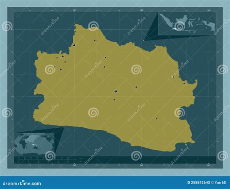 Jawa Barat Indonesia Solid Major Cities Stock Illustration