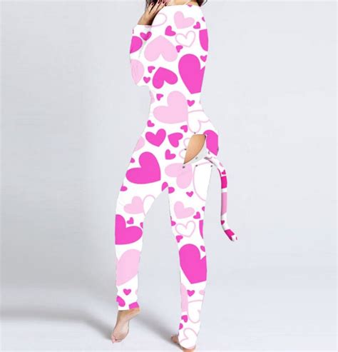 Botrong Womens Sexy Cute Butt Flap Onesie Pajamas With Etsy