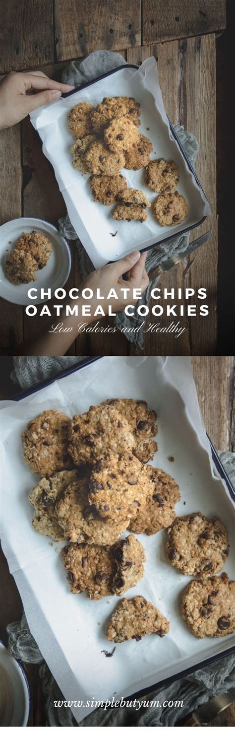 Holiday cookies can be a full of calories and fat. Low calorie Chocolate Chips Oatmeal Cookies | Recipe | Low calorie chocolate, Oatmeal chocolate ...