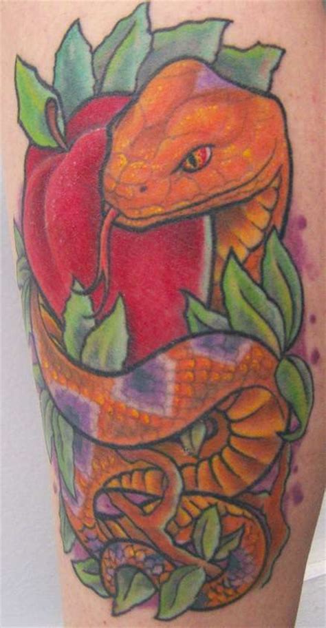 Snake And Apple Tattoo