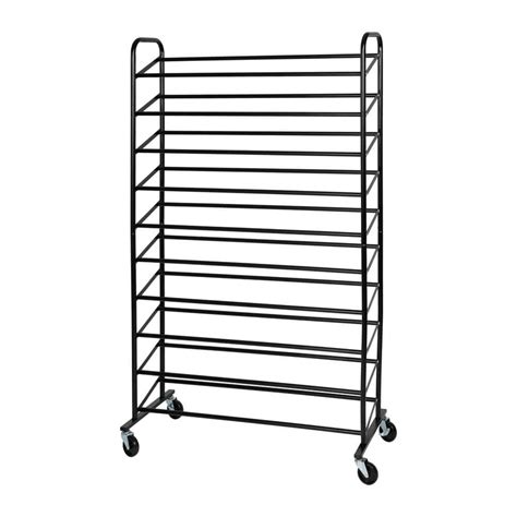 Honey Can Do 59 In H 50 Pair Black Rolling Shoe Rack Sho 08861 The
