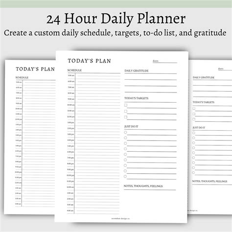 Daily Planner 24 Hour Planner Half Hour Planner Daily Etsy