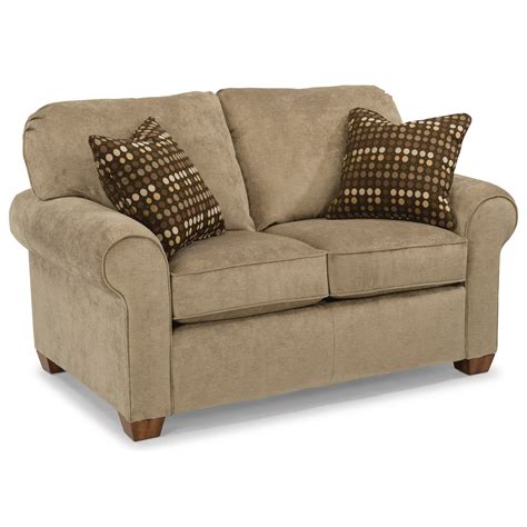 Flexsteel Thornton Upholstered Love Seat With Rolled Arms Wayside