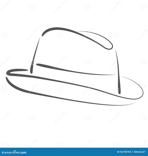 Sketched Man S Fedora Hat Stock Illustration Illustration Of Male