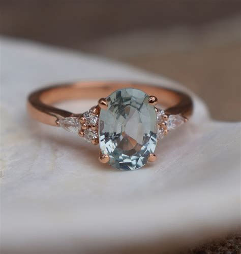 Mint Sapphire Engagement Ring Eidelprecious Campari Ring Light Blue