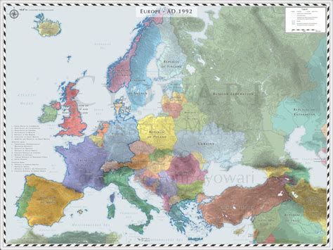 Europe Detailed Ad 1992 By Cyowari On Deviantart European Map