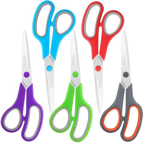 Scissors Bulk Set Of 5 Pack Niutop 8 Inches Multipurpose Sharp Scissors