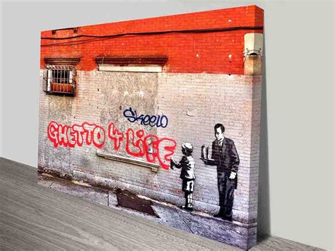 ghetto 4 life banksy canvas prints australia