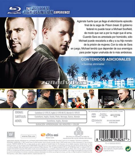 Carátula De Prison Break Evasión Final Blu Ray