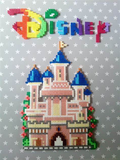 Disney Château Belle Au Bois Dormant En Perle Hama Phosphorescente By