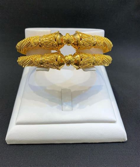 21k Real Solid Gold Bangle Indian Bangles Real Gold Indian Style
