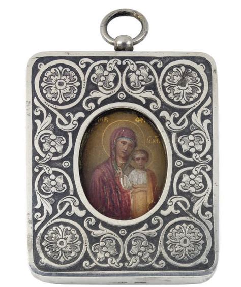 A Travelling Icon Depicting The Mother Of God Of Kazan Russian Mark