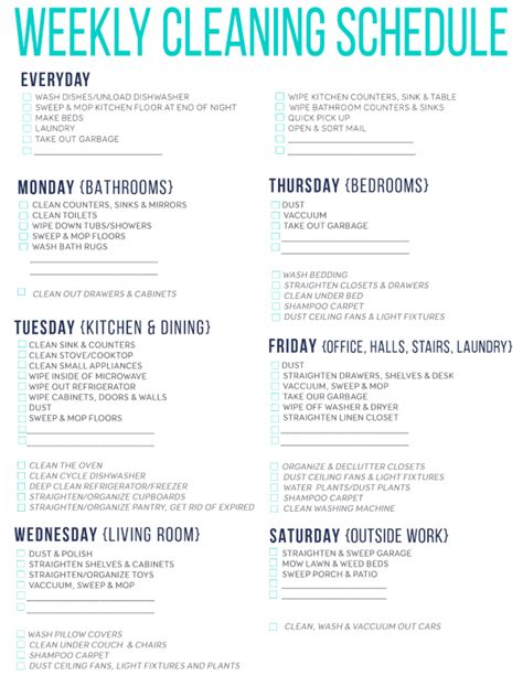 7 Of The Best Free Printable Cleaning Schedules