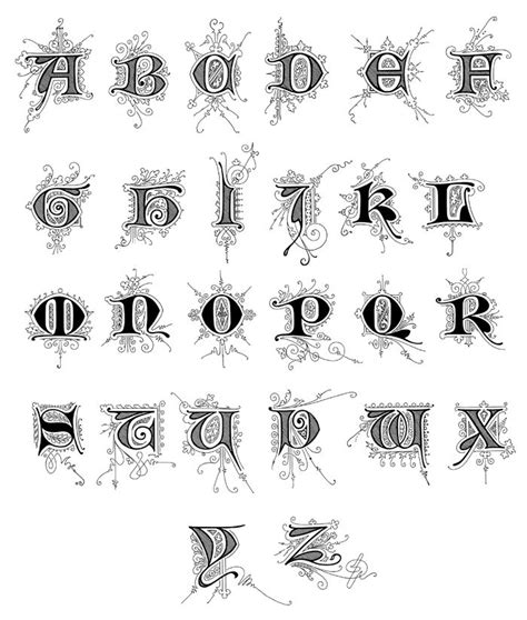 Old English Calligraphy Alphabet Lettering Styles Alphabet