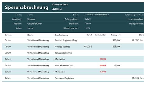 Spesenabrechnung
