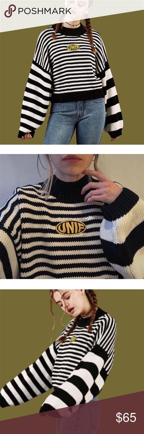 Unif Clarissa Striped Oversized Cropped Sweater Oversized Cropped