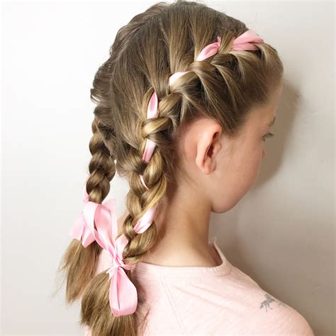 Pink Ribbon French Braids Two French Braids Curly Hair Styles My Xxx Hot Girl